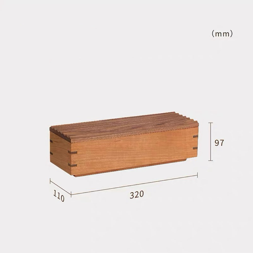 Elara Solid Wood Ripple Lid Storage Box
