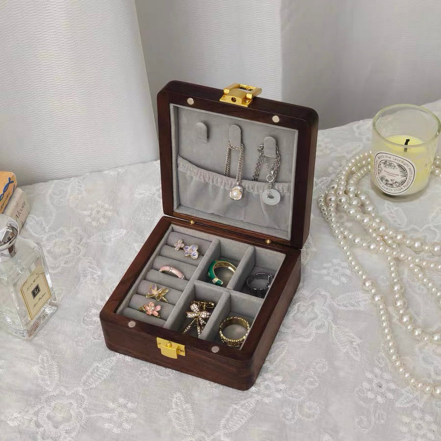 Calen handcrafted walnut jewelry organizer