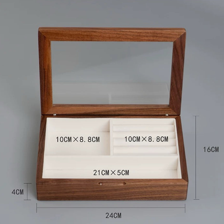 Lumelle solid wood jewelry storage box with clean lines