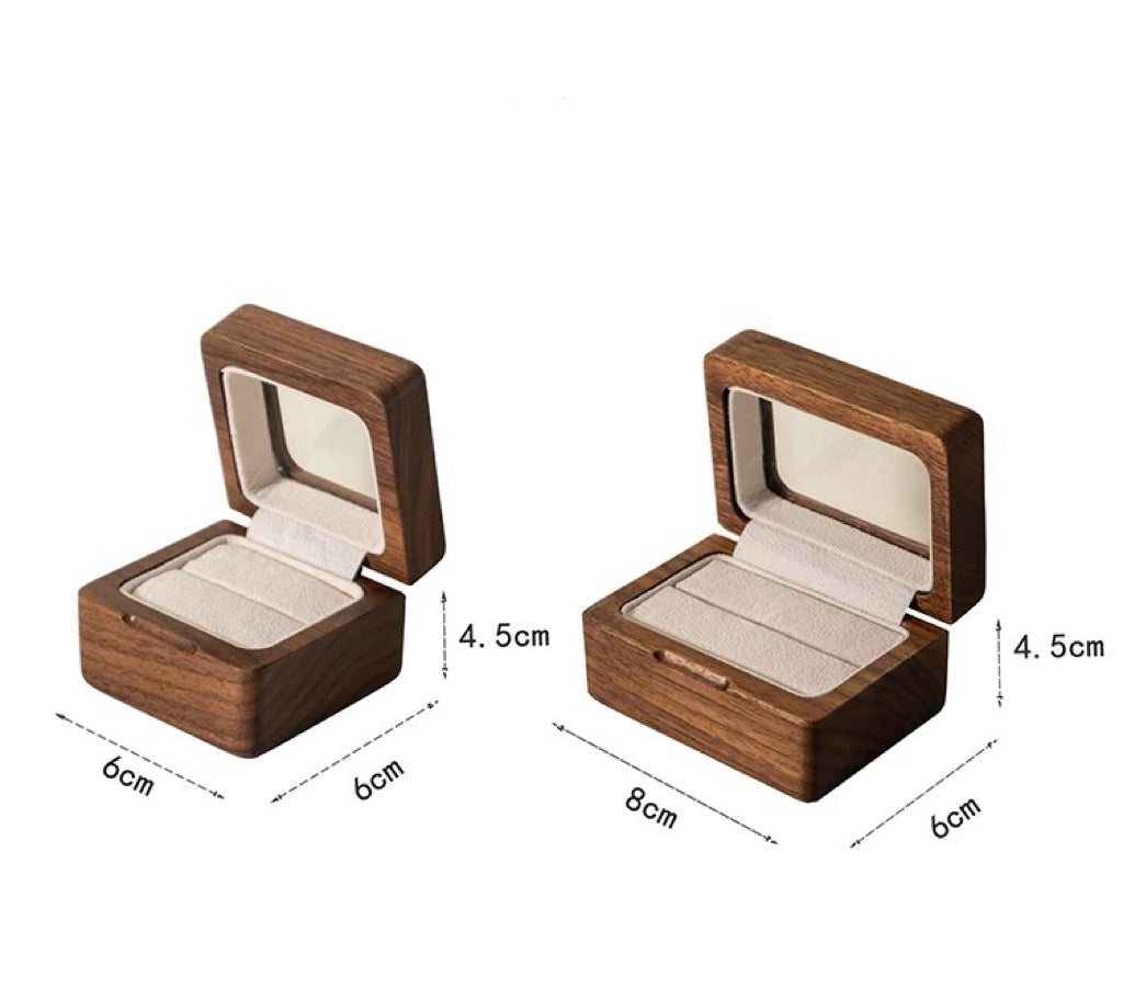 Natural wood ring box perfect for engagement rings