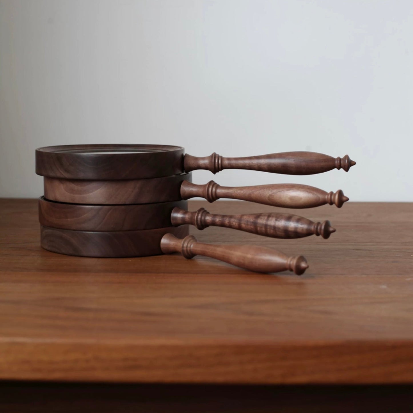 Mirora Retro Style Walnuss Handspiegel