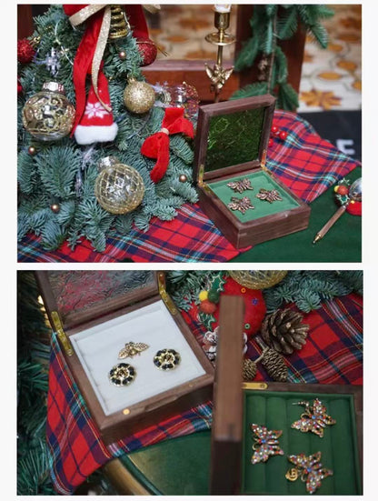 Boîte de rangement pour bagues et boucles d'oreilles style rétro Arden