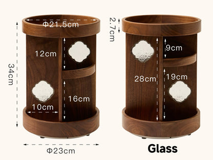 Armoire de rangement pour maquillage Amora en noyer massif