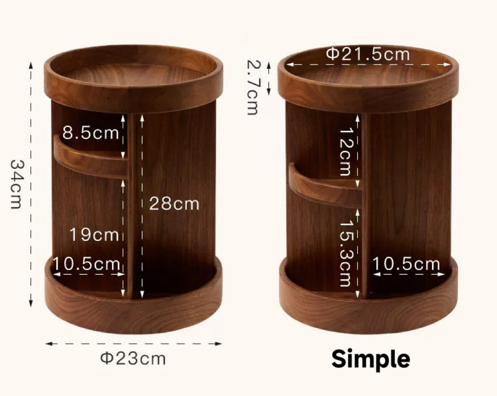 Armoire de rangement pour maquillage Amora en noyer massif