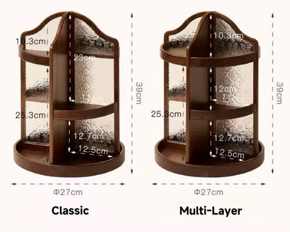 Armoire de rangement pour maquillage Amora en noyer massif