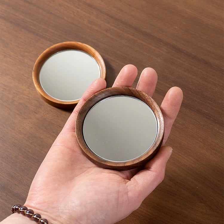 Chloe Solid Wood Pocket Mirror
