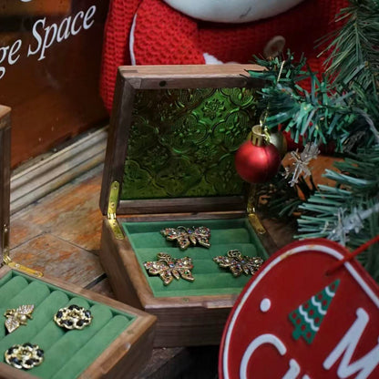Boîte de rangement pour bagues et boucles d'oreilles style rétro Arden
