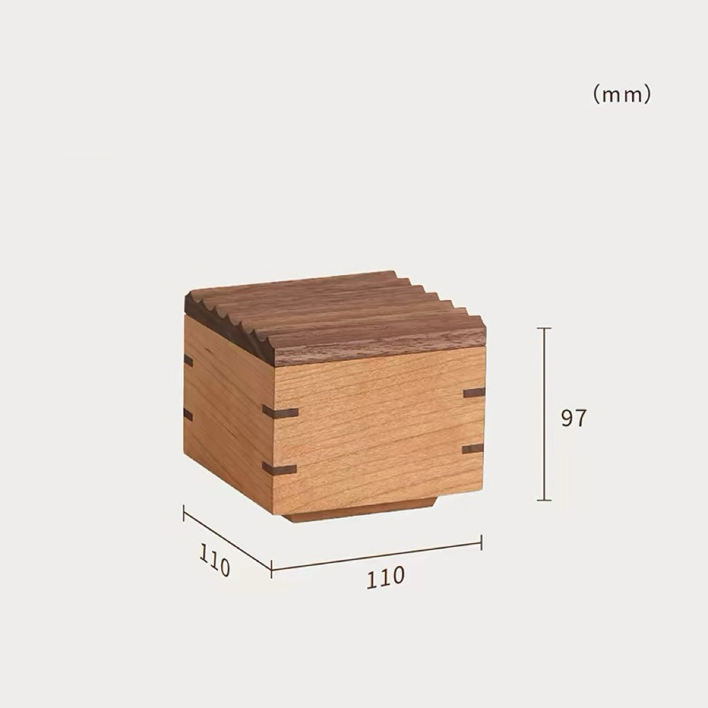 Elara Solid Wood Ripple Lid Storage Box