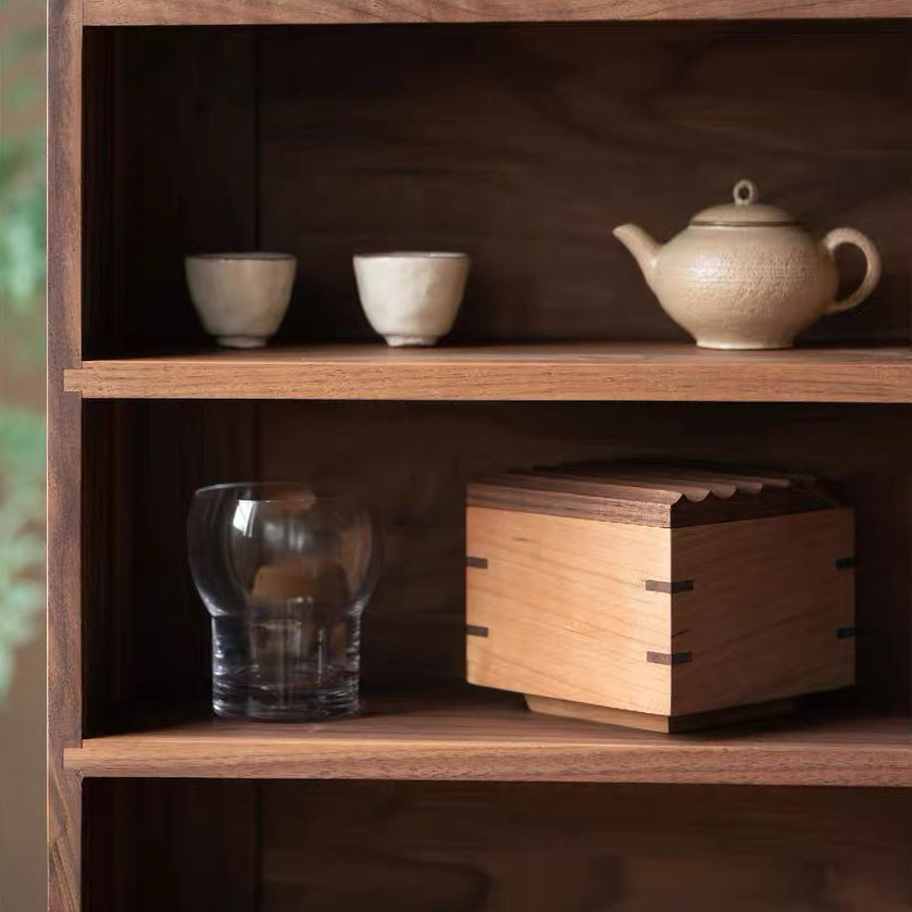 Elara Solid Wood Ripple Lid Storage Box