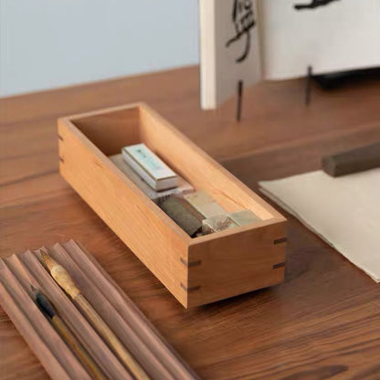 Elara Solid Wood Ripple Lid Storage Box