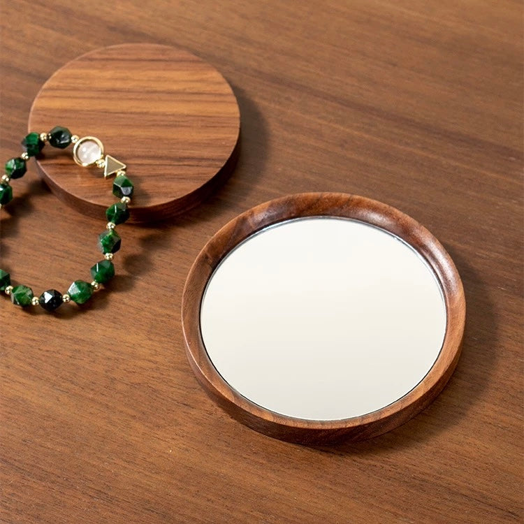 Chloe Solid Wood Pocket Mirror