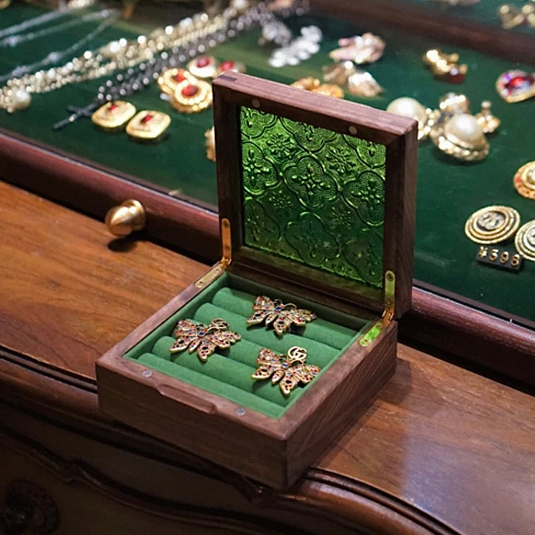 Boîte de rangement pour bagues et boucles d'oreilles style rétro Arden