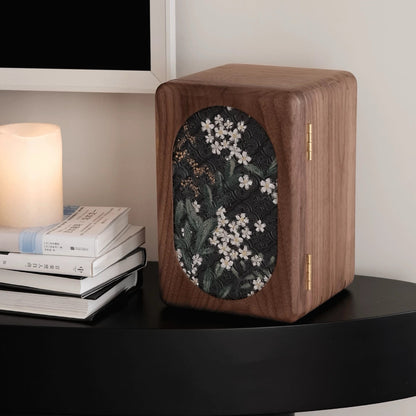 Artora wooden jewelry box featuring decorative front design