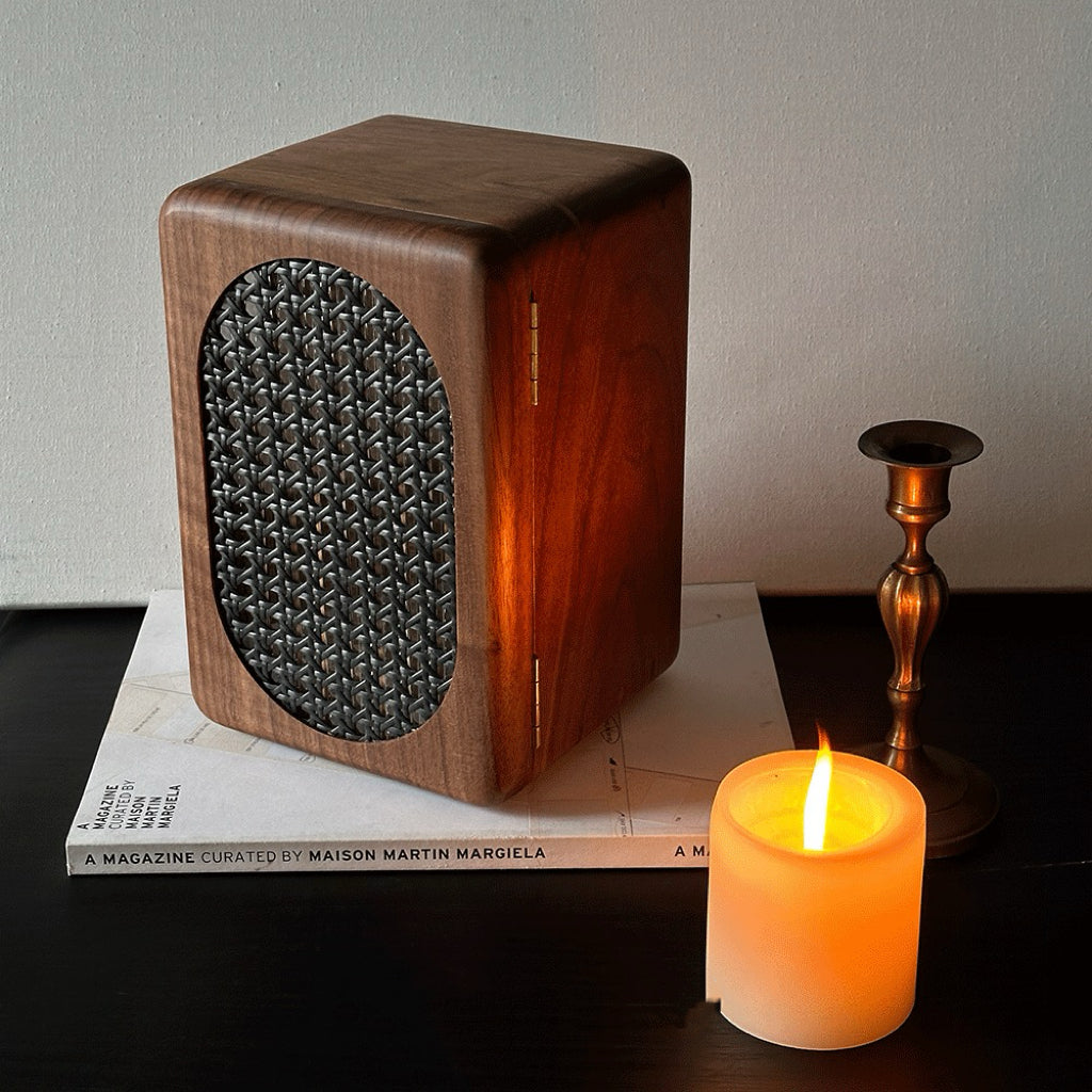Decorative front panel jewelry box made of black walnut