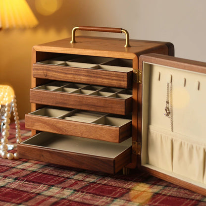 Elegant Xmas Exclusive Solid Wood Jewelry Box close-up