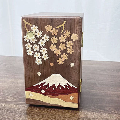 Elegant wooden jewelry organizer with floral pattern