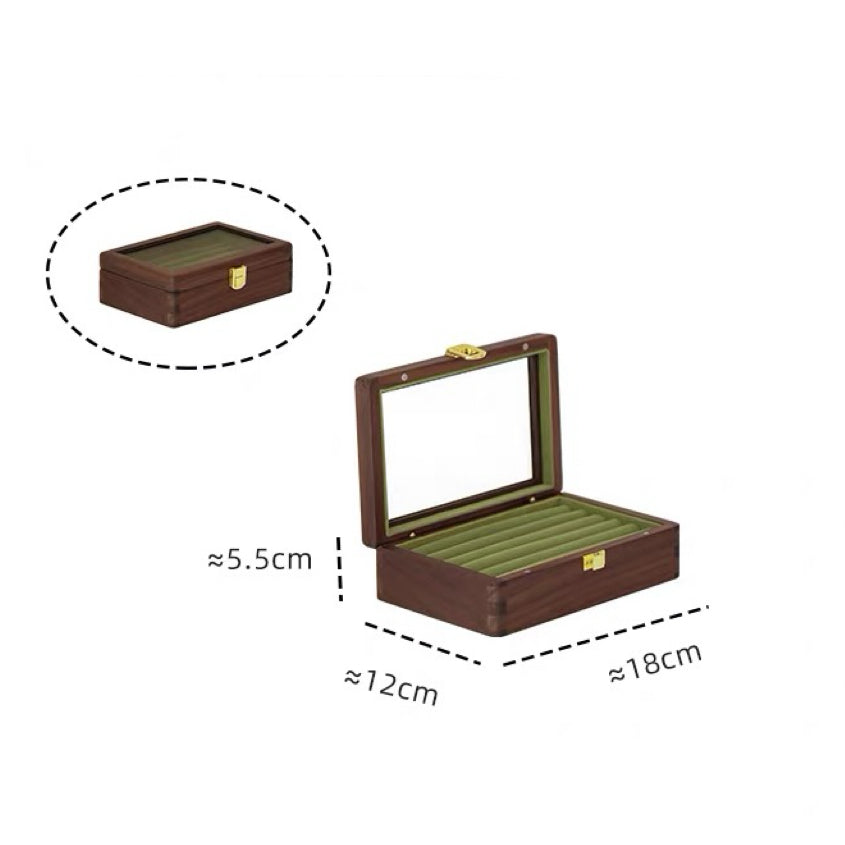 Elegant wooden ring and earring storage box by Nora