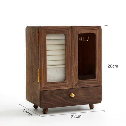 Floren mini jewelry storage cabinet with smooth wood finish