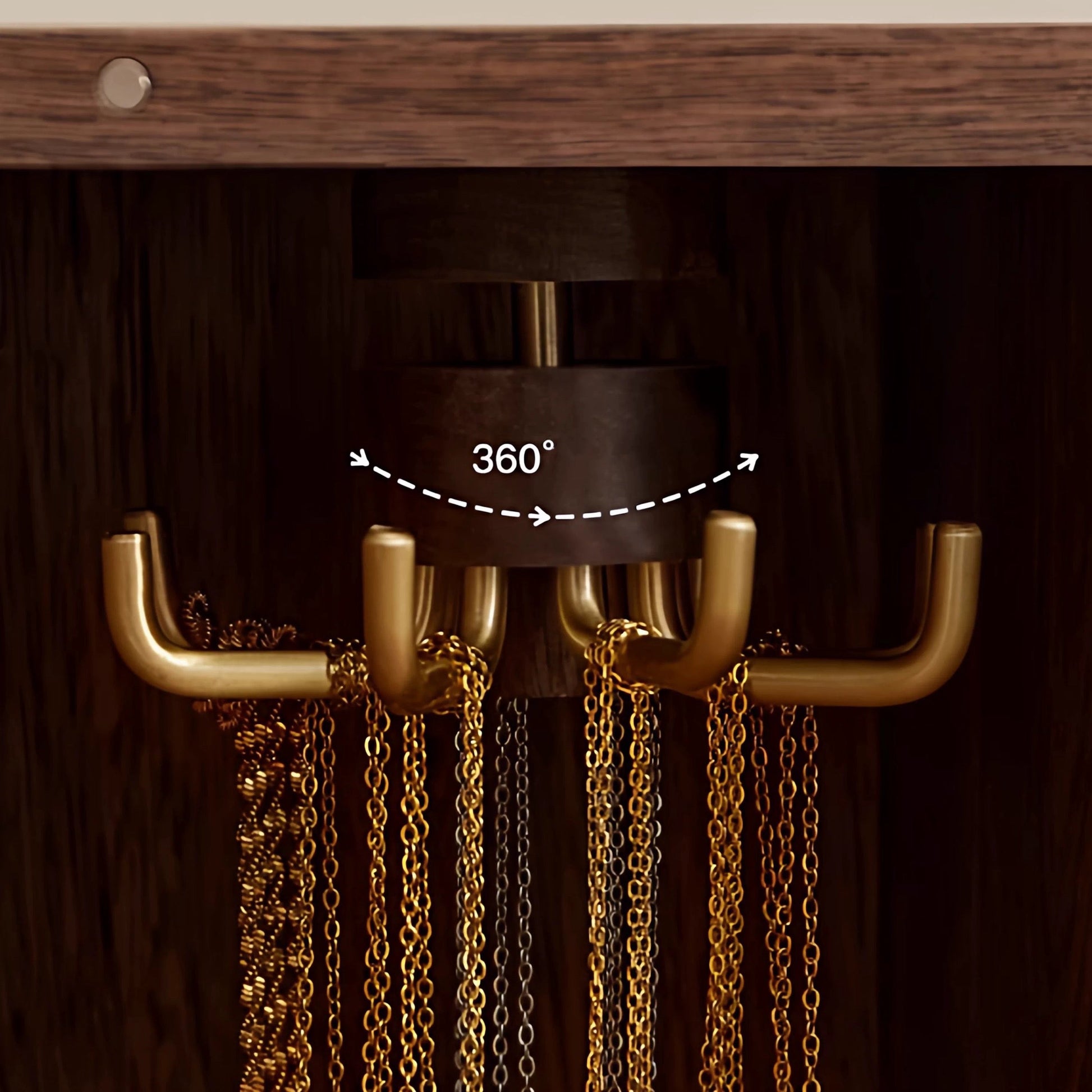 Floren wooden jewelry cabinet box for rings and earrings