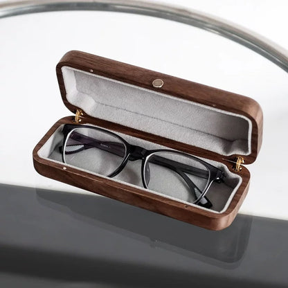 GrainCase walnut eyeglass case with sleek modern design
