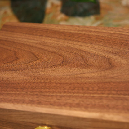 Wooden box with a focus on its texture and grain.