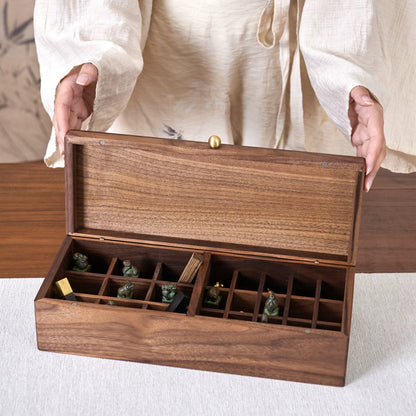 Emily Solid Walnut Storage Box for Essential Oils & Lipsticks