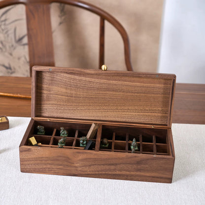 Emily Solid Walnut Storage Box for Essential Oils & Lipsticks