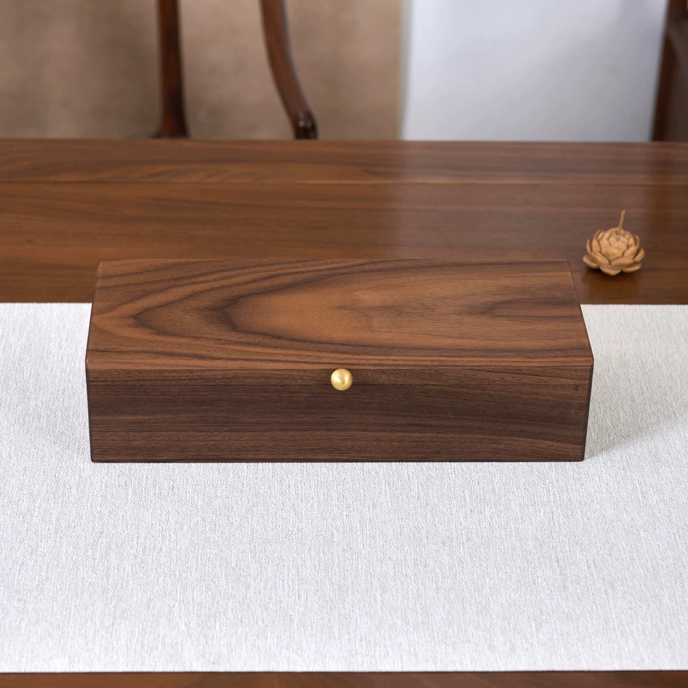 Emily Solid Walnut Storage Box for Essential Oils & Lipsticks