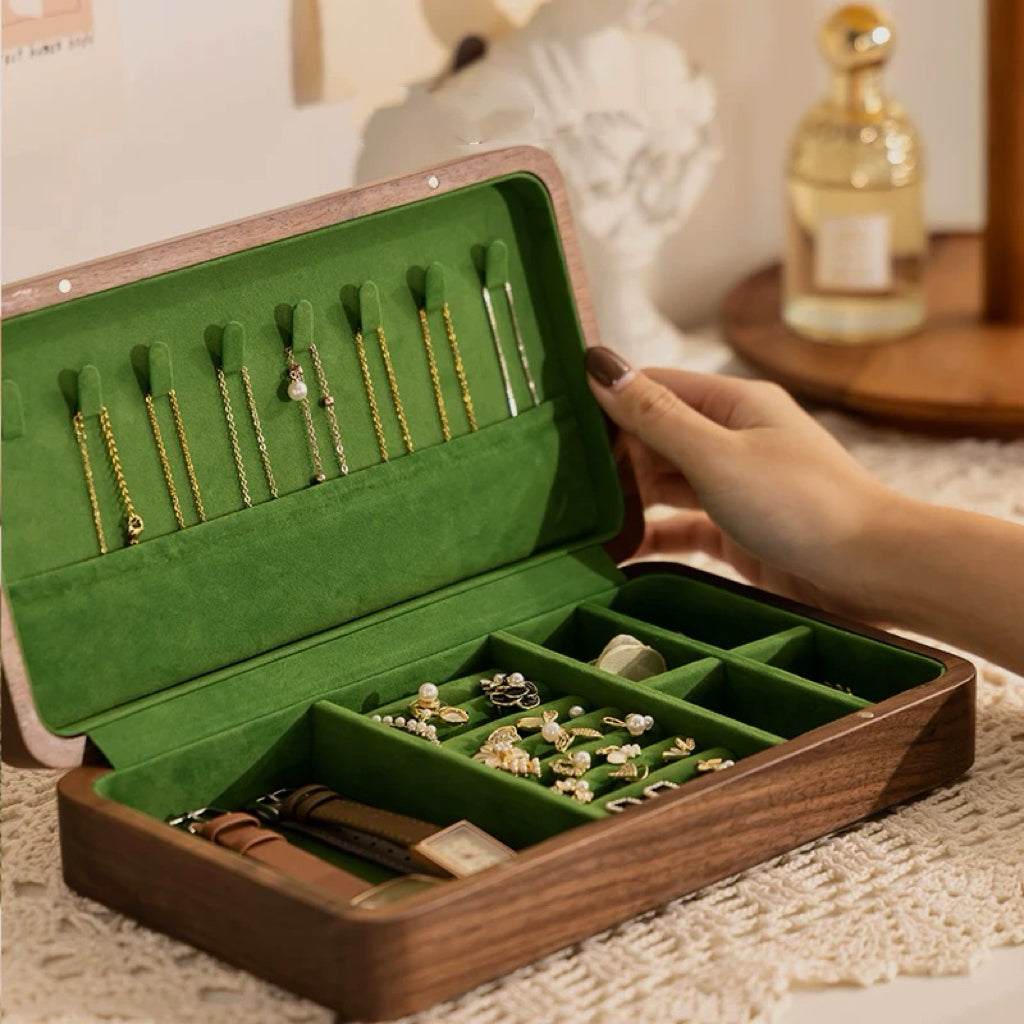 Ellen Solid Walnut Jewelry Box