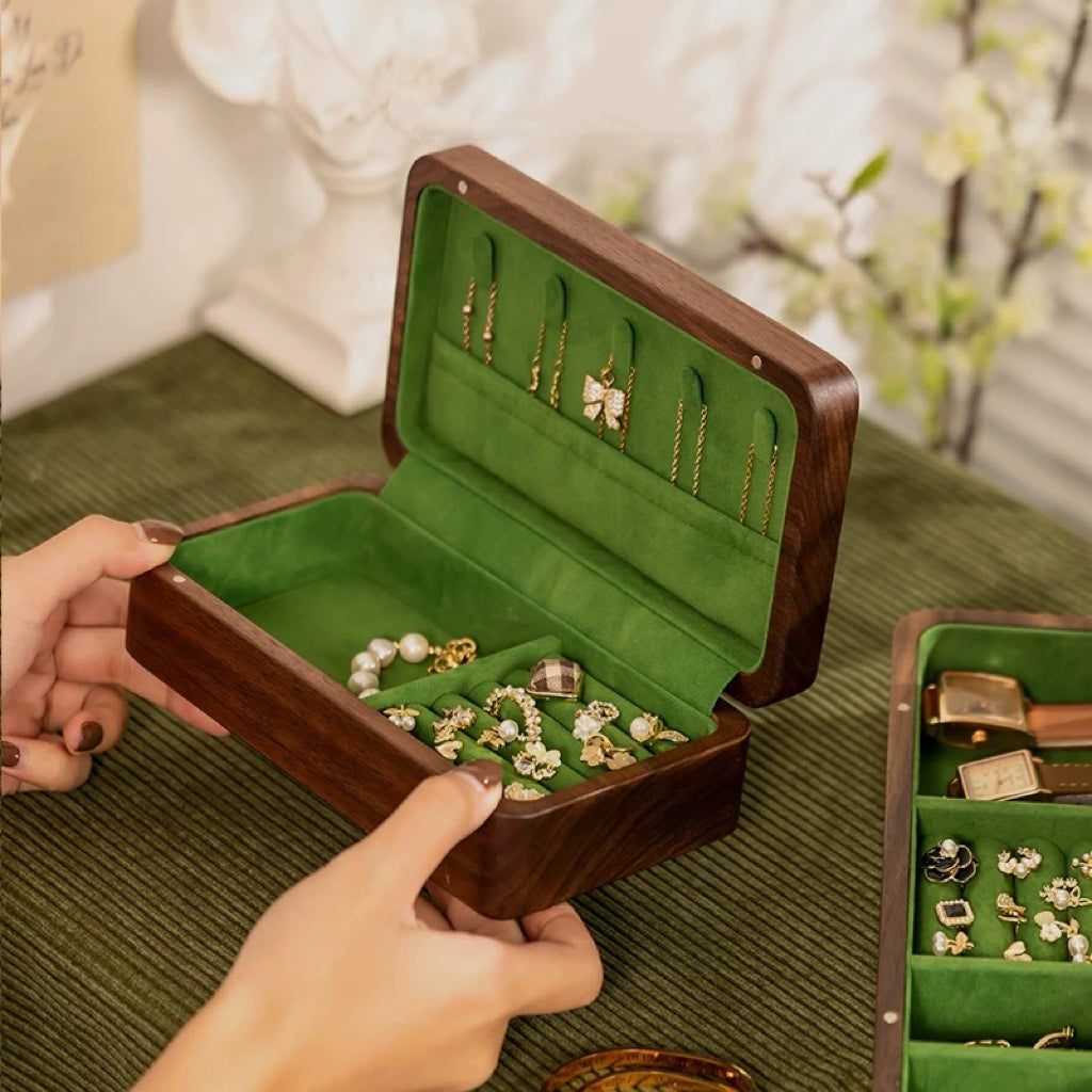 Ellen Solid Walnut Jewelry Box