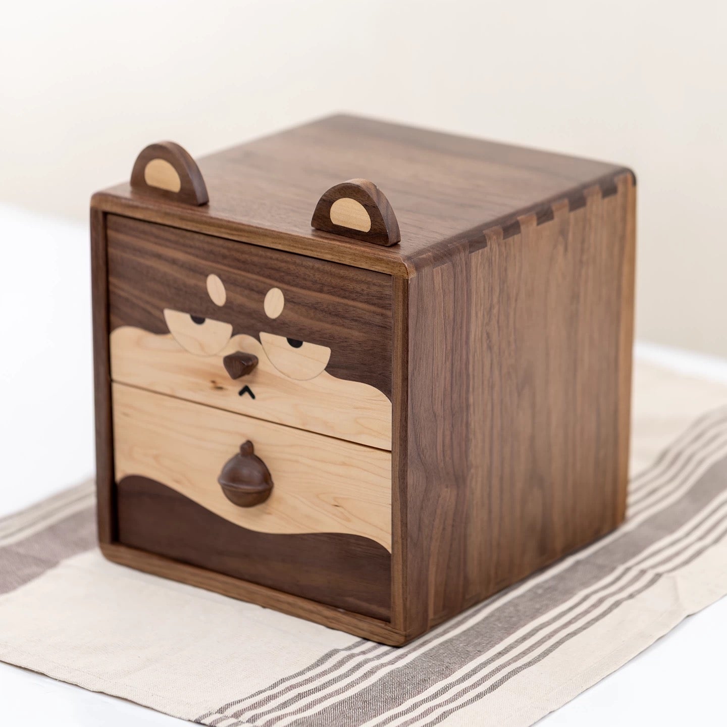 Armoires de rangement à deux tiroirs en bois massif Caddy