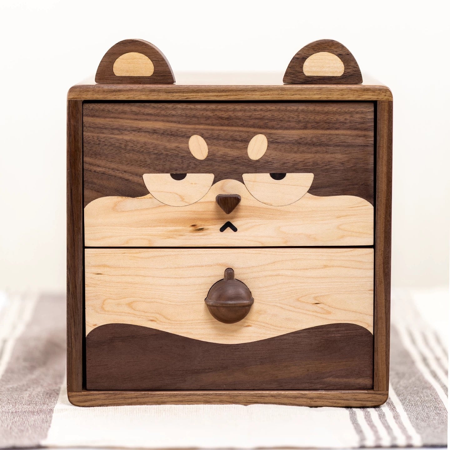 Armoires de rangement à deux tiroirs en bois massif Caddy