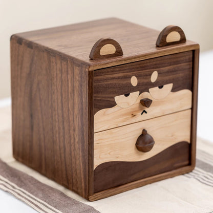 Armoires de rangement à deux tiroirs en bois massif Caddy