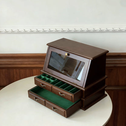 Armoire à bijoux en bois massif pour boudoir