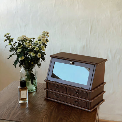 Armoire à bijoux en bois massif pour boudoir