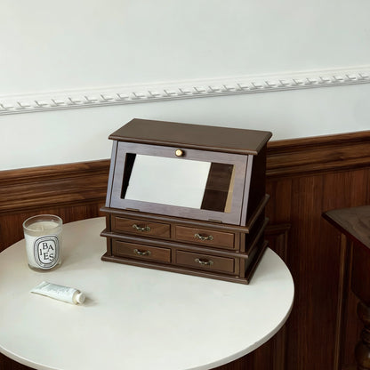 Armoire à bijoux en bois massif pour boudoir