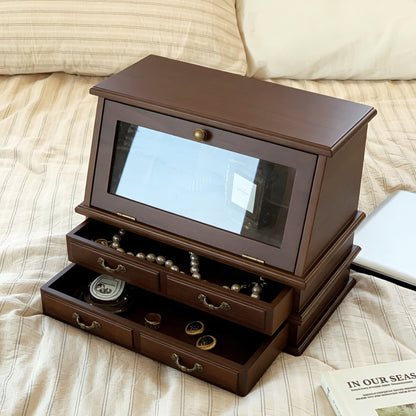 Armoire à bijoux en bois massif pour boudoir