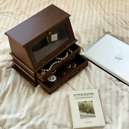 Armoire à bijoux en bois massif pour boudoir