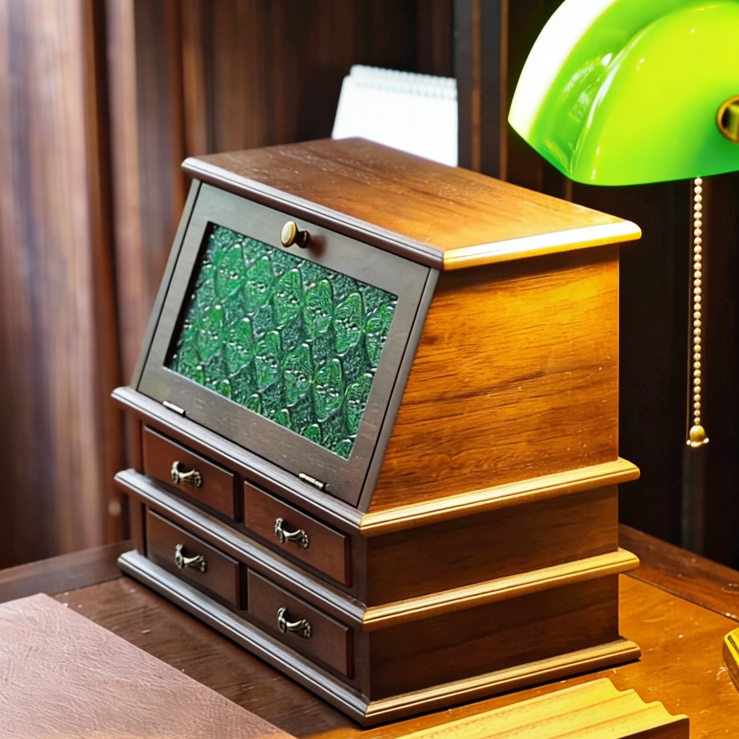 Armoire à bijoux en bois massif pour boudoir