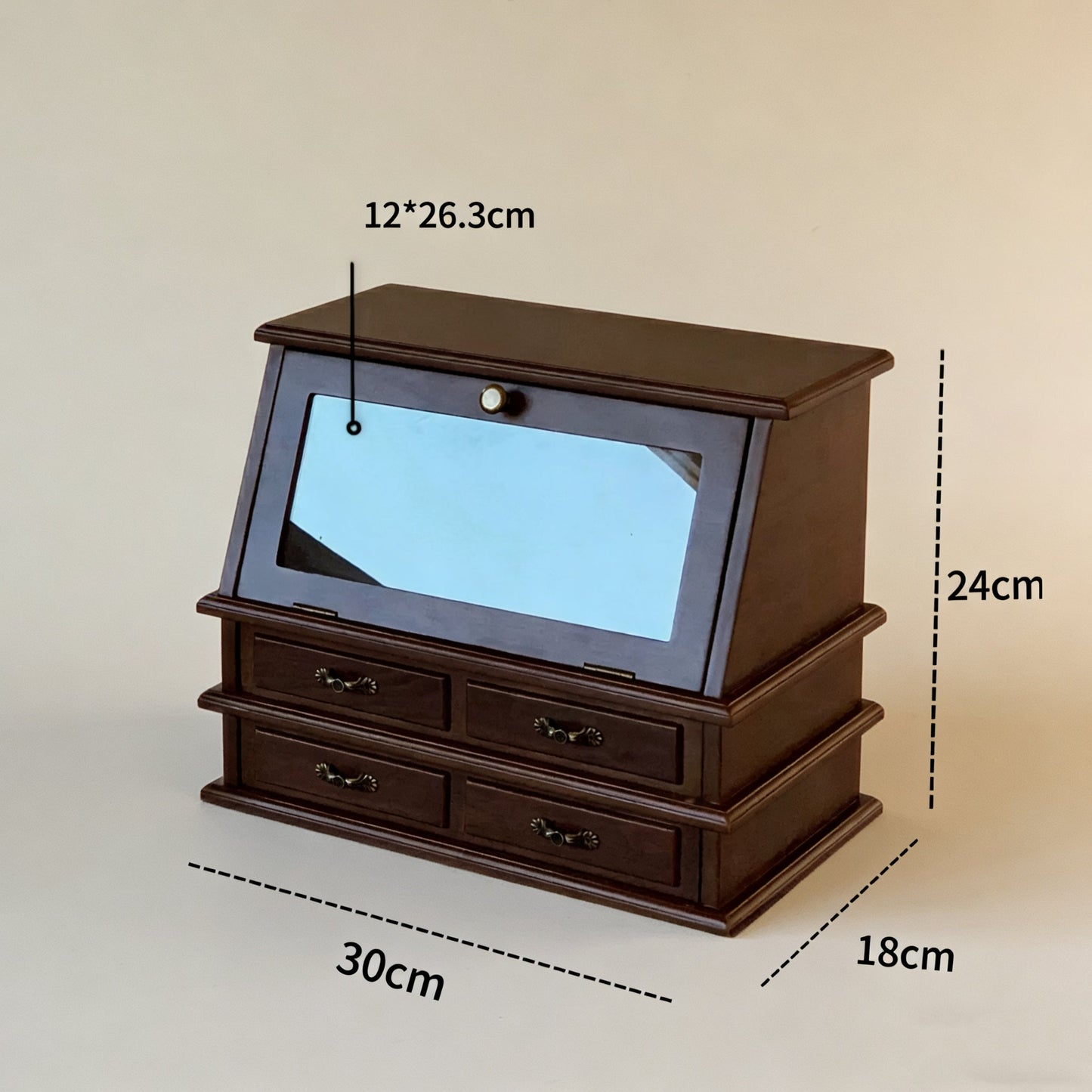 Armoire à bijoux en bois massif pour boudoir