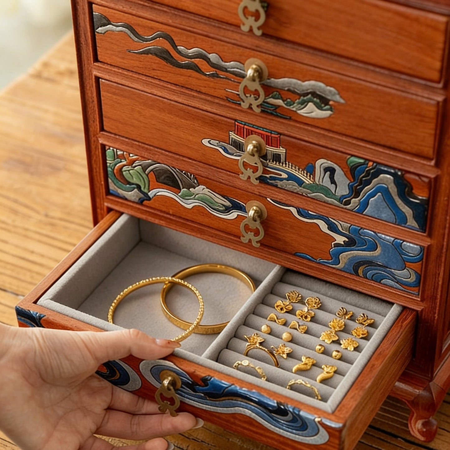 Orna Luxus-Schmuckaufbewahrungsschrank aus Palisanderholz