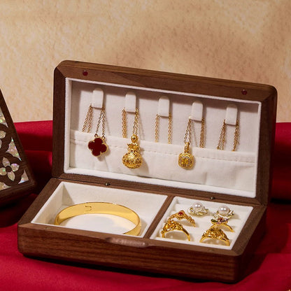 Boîte à bijoux Lumen en noyer massif