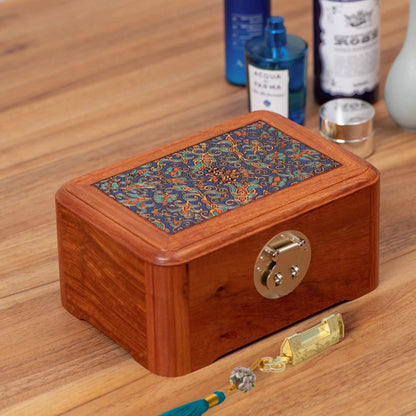 Astra Schmuckkästchen-Organizer aus massivem burmasfarbenem Rosenholz