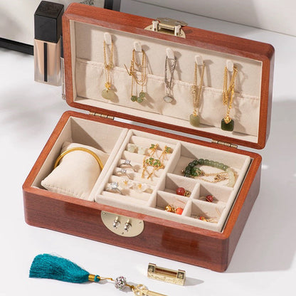 Astra Schmuckkästchen-Organizer aus massivem burmasfarbenem Rosenholz