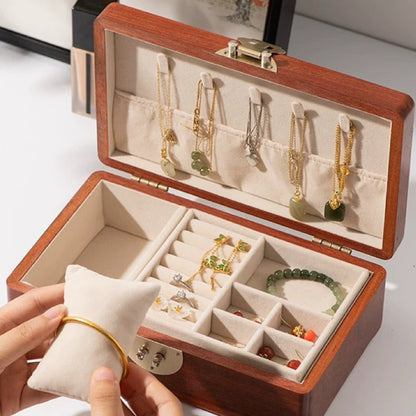 Astra Schmuckkästchen-Organizer aus massivem burmasfarbenem Rosenholz