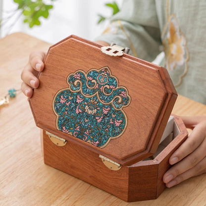 Astra Schmuckkästchen-Organizer aus massivem burmasfarbenem Rosenholz