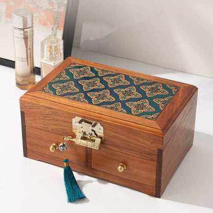 Astra Schmuckkästchen-Organizer aus massivem burmasfarbenem Rosenholz