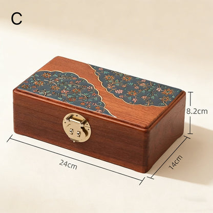 Astra Schmuckkästchen-Organizer aus massivem burmasfarbenem Rosenholz