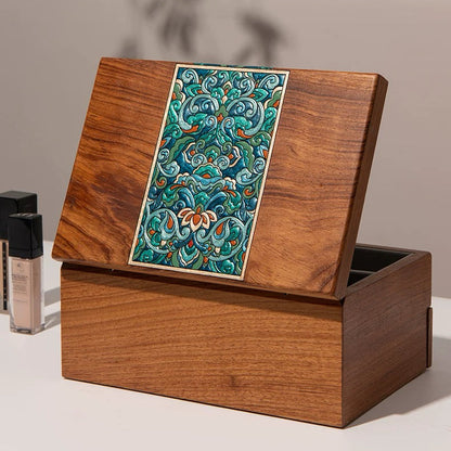 Solin Schmuckkästchen aus Massivholz mit Schloss und zwei Schubladen