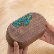 Pavo Schmuckkästchen aus massivem Holz, oval, Organizer